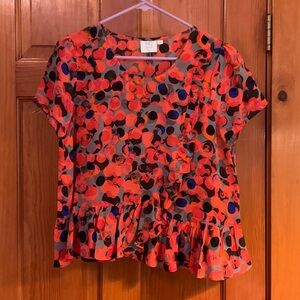 HD in Paris Vibrant Red and Black Blouse